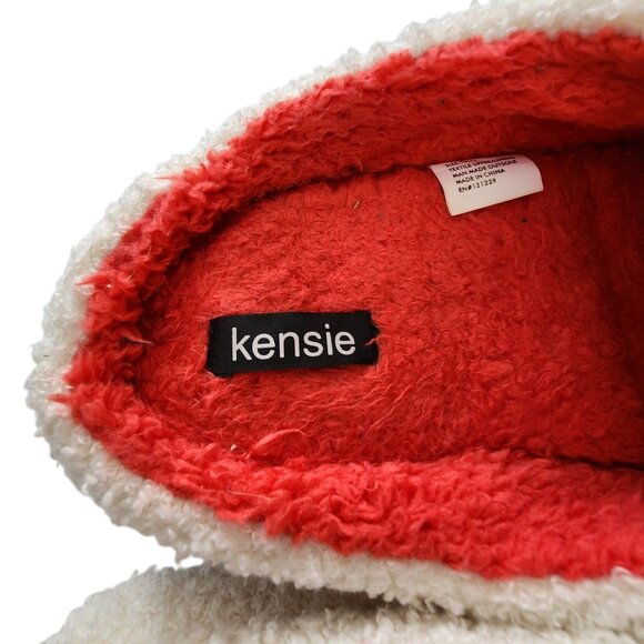 Kensie Womens Fuzzy Strawberry Print Indoor Slippers Size 10/11 - Picture 4 of 6
